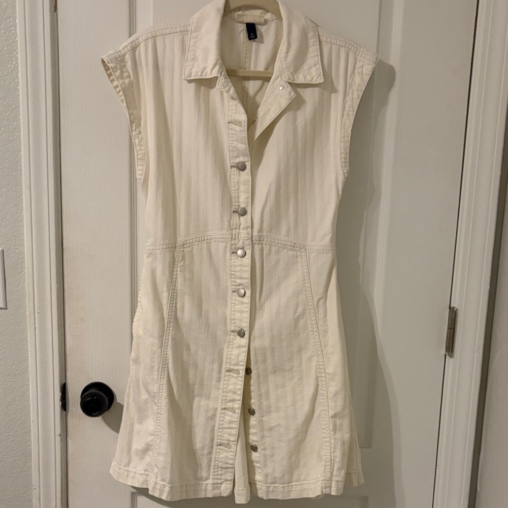Universal Thread Cream Button-Down Mini Dress - image 4